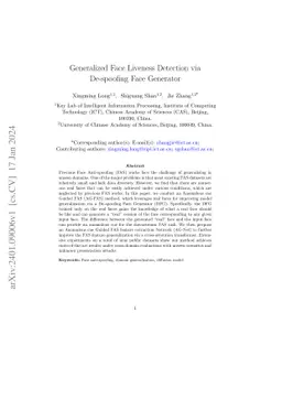 Generalized Face Liveness Detection via De-spoofing Face Generator