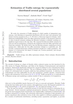 Estimation of Tsallis entropy for exponentially distributed several
  populations