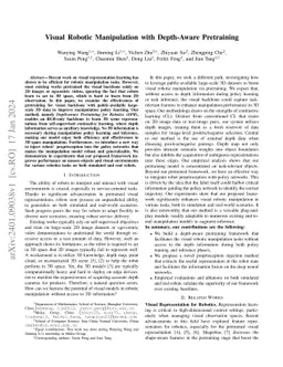 Visual Robotic Manipulation with Depth-Aware Pretraining