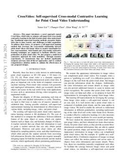 CrossVideo: Self-supervised Cross-modal Contrastive Learning for Point
  Cloud Video Understanding