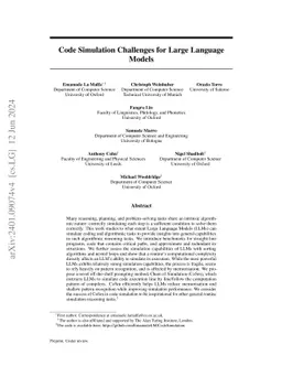 Code Simulation Challenges for Large Language Models
