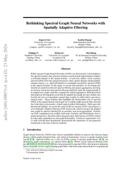 Rethinking Spectral Graph Neural Networks with Spatially Adaptive
  Filtering