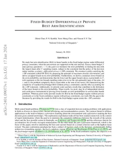 Fixed-Budget Differentially Private Best Arm Identification
