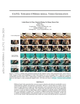 UniVG: Towards UNIfied-modal Video Generation