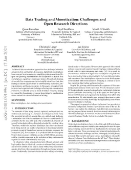 Data Trading and Monetization: Challenges and Open Research Directions