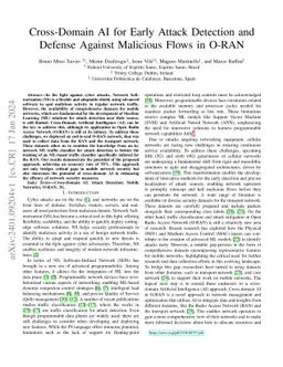 Cross-Domain AI for Early Attack Detection and Defense Against Malicious
  Flows in O-RAN
