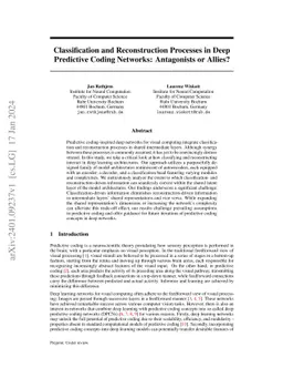 Classification and Reconstruction Processes in Deep Predictive Coding
  Networks: Antagonists or Allies?