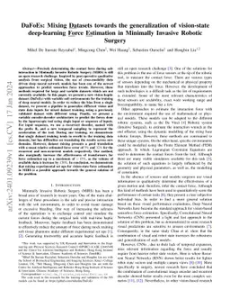 DaFoEs: Mixing Datasets towards the generalization of vision-state
  deep-learning Force Estimation in Minimally Invasive Robotic Surgery