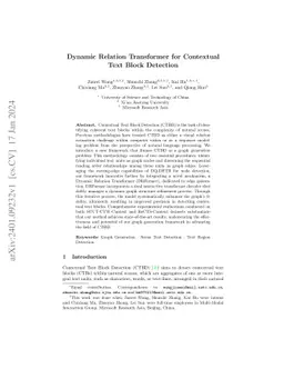 Dynamic Relation Transformer for Contextual Text Block Detection