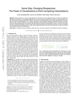 Same Data, Diverging Perspectives: The Power of Visualizations to Elicit
  Competing Interpretations