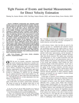 Tight Fusion of Events and Inertial Measurements for Direct Velocity
  Estimation