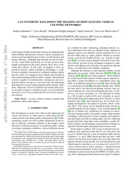 Can Synthetic Data Boost the Training of Deep Acoustic Vehicle Counting
  Networks?