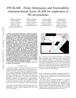 FIT-SLAM -- Fisher Information and Traversability estimation-based
  Active SLAM for exploration in 3D environments