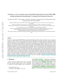 To deform or not: treatment-aware longitudinal registration for breast
  DCE-MRI during neoadjuvant chemotherapy via unsupervised keypoints detection