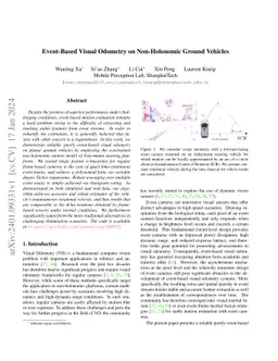 Event-Based Visual Odometry on Non-Holonomic Ground Vehicles