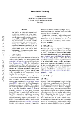 Efficient slot labelling