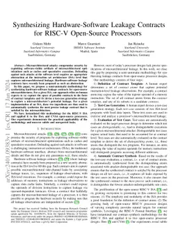 Synthesizing Hardware-Software Leakage Contracts for RISC-V Open-Source
  Processors