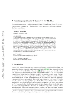 A Smoothing Algorithm for l1 Support Vector Machines
