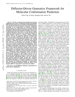 Diffusion-Driven Generative Framework for Molecular Conformation
  Prediction