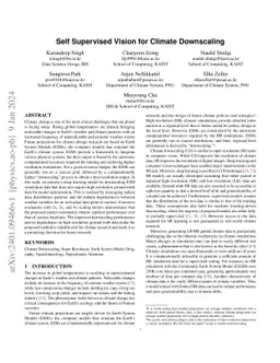 Self Supervised Vision for Climate Downscaling