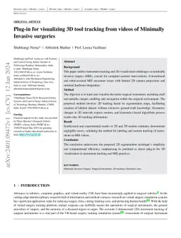 Plug-in for visualizing 3D tool tracking from videos of Minimally
  Invasive Surgeries