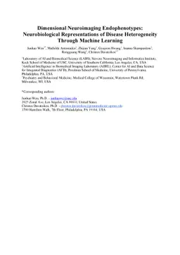 Dimensional Neuroimaging Endophenotypes: Neurobiological Representations
  of Disease Heterogeneity Through Machine Learning