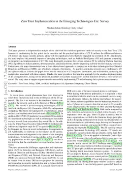 Zero Trust Implementation in the Emerging Technologies Era: Survey