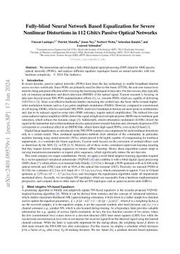 Fully-blind Neural Network Based Equalization for Severe Nonlinear
  Distortions in 112 Gbit/s Passive Optical Networks