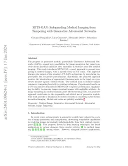 MITS-GAN: Safeguarding Medical Imaging from Tampering with Generative
  Adversarial Networks