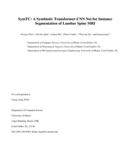 SymTC: A Symbiotic Transformer-CNN Net for Instance Segmentation of
  Lumbar Spine MRI