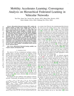 Mobility Accelerates Learning: Convergence Analysis on Hierarchical
  Federated Learning in Vehicular Networks