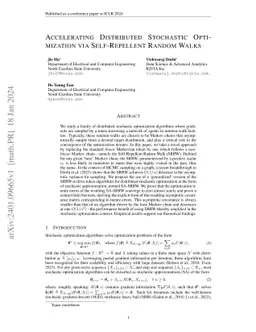 Accelerating Distributed Stochastic Optimization via Self-Repellent
  Random Walks