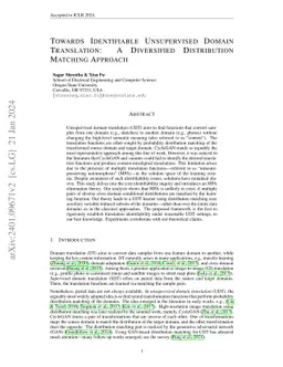 Towards Identifiable Unsupervised Domain Translation: A Diversified Distribution Matching Approach