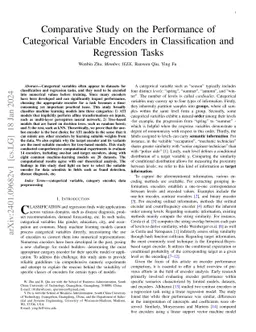 Comparative Study on the Performance of Categorical Variable Encoders in
  Classification and Regression Tasks