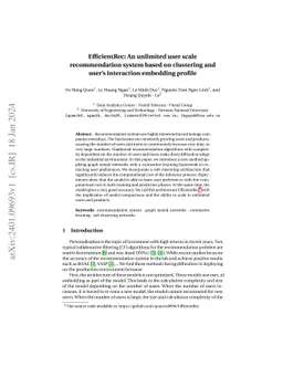 EfficientRec an unlimited user-item scale recommendation system based on
  clustering and users interaction embedding profile