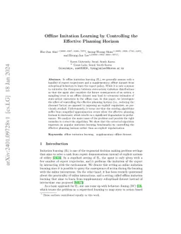 Offline Imitation Learning by Controlling the Effective Planning Horizon
