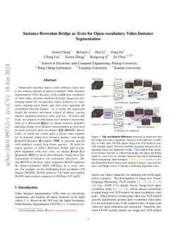 Instance Brownian Bridge as Texts for Open-vocabulary Video Instance
  Segmentation