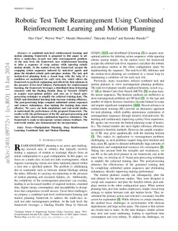 Robotic Test Tube Rearrangement Using Combined Reinforcement Learning
  and Motion Planning