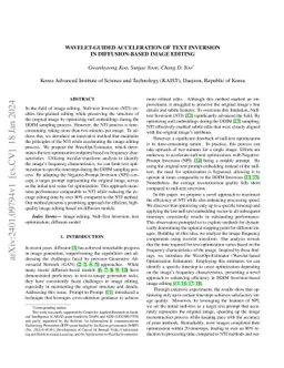 Wavelet-Guided Acceleration of Text Inversion in Diffusion-Based Image
  Editing