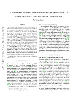 A Fast, Performant, Secure Distributed Training Framework For Large
  Language Model