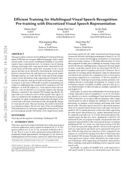 Efficient Training for Multilingual Visual Speech Recognition:
  Pre-training with Discretized Visual Speech Representation