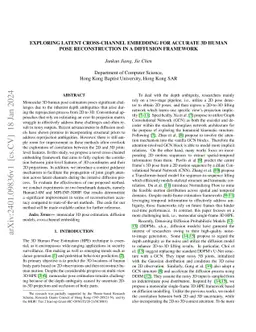 Exploring Latent Cross-Channel Embedding for Accurate 3D Human Pose
  Reconstruction in a Diffusion Framework
