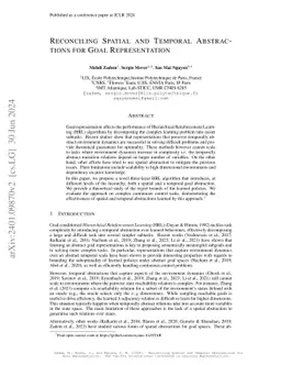 Reconciling Spatial and Temporal Abstractions for Goal Representation