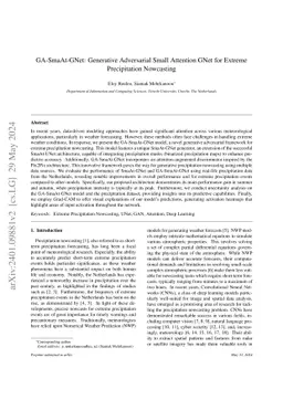 GA-SmaAt-GNet: Generative Adversarial Small Attention GNet for Extreme
  Precipitation Nowcasting