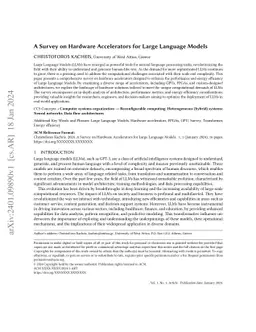 A Survey on Hardware Accelerators for Large Language Models