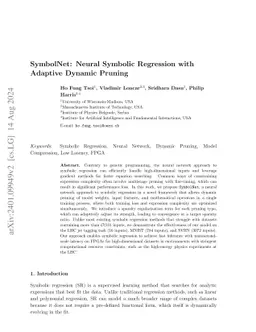 SymbolNet: Neural Symbolic Regression with Adaptive Dynamic Pruning for Compression