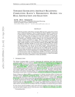 Towards Generative Abstract Reasoning: Completing Raven's Progressive
  Matrix via Rule Abstraction and Selection