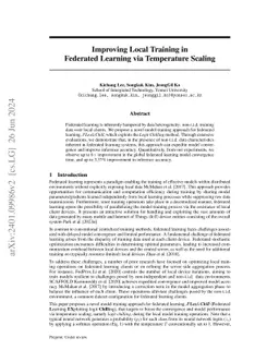 Improving Local Training in Federated Learning via Temperature Scaling