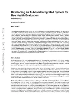 Developing an AI-based Integrated System for Bee Health Evaluation