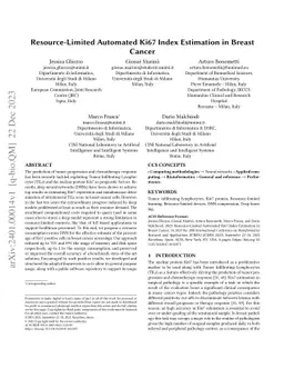 Resource-Limited Automated Ki67 Index Estimation in Breast Cancer
